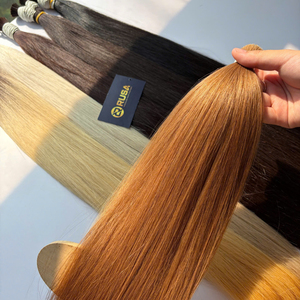 Cabello Humano Virgen Vietnamita Rusahair al por Mayor, Rubio Liso, Cutícula Alineada, Súper Doble Trama, Sin Permanente, Extensiones - Product Image 6