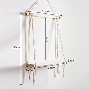 Estante de Pared de Macramé de Bambú para Plantas - Lino Artesanal al por Mayor - Product Image 3