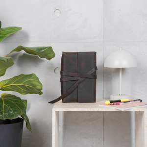 Funda de Cuero Genuino Hecha a Mano de Lujo con Logotipo Personalizado, Fabricante de Fundas para Libros, Funda para Diario Recargable, LBC-0016 - Product Image 1