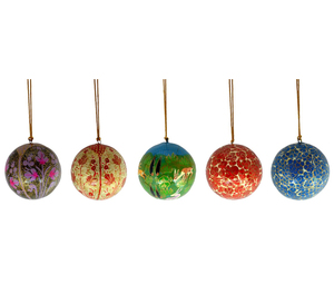 10" Paper Mache <b>Sequin</b> Ball Ornament Christmas Balls Handcrafted Wooden Ornaments for Home Decor by AYAANS - Product Image 2