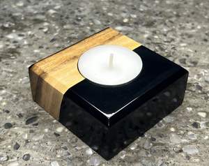 Portavelas de Madera con Resina Epoxi de Diseño Maravilloso, Alta Calidad y Estilo Único, para Velas de Té, Decoración del Hogar, Craftera Exports - Product Image 1