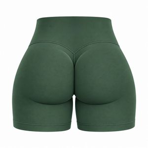 Shorts Deportivos para Mujer, Color Verde Oscuro, Cintura Alta, Elásticos, para Gimnasio, Fitness, Running, Yoga, Entrenamiento - Product Image 2