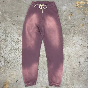 Pantalon de survêtement unisexe 2026 en molleton 100 % coton, coupe longue évasée, style vintage délavé, avec logo personnalisé, pour hommes, vente en gros - Product Image 6