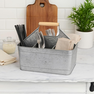 Plateau de service robuste en métal avec poignées de transport, idéal pour les aliments, les boissons, les collations et la table de cuisine - Product Image 2