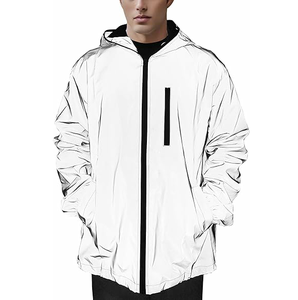 Blouson bomber holographique personnalisé avec fermeture éclair, finition métallique brillante, vestes tendance streetwear pour hommes - Product Image 2