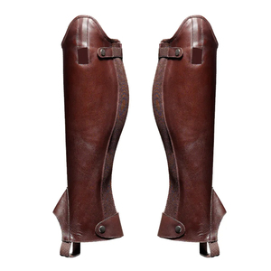 OEM Custom Genuine Leather <b>Half</b> <b>Chaps</b> Soft Cowhide Equestrian Horse Riding Gaiters High Quality <b>Chaps</b> LHC-0050 - Product Image 1