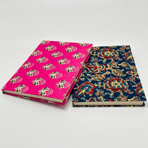 Carnet en tissu imprimé coton 6x8 pouces avec lien en cordon pour journalisation, cadeaux, papeterie, notes, voyages, 100 feuilles, couleur personnalisée - Product Image 1