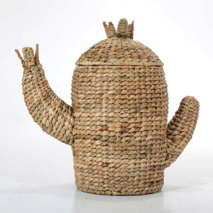 Woven <b>water</b> <b>hyacinth</b> <b>basket</b> shaped like a cactus Handmade Storage <b>Basket</b> Wholesale eco-friendly Made in Vietnam - Product Image 2