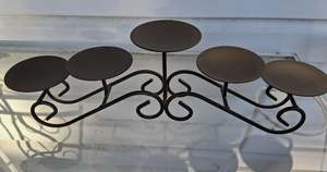 Support de bougie en fer forgé sur mesure à 5 têtes, design vintage à motifs en spirale, pour la décoration de table à manger - Product Image 3