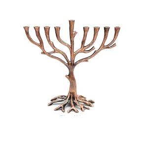Offre Spéciale – Magnifique Ménorah Traditionnelle en Laiton Antique Robuste, Motif Arbre à 7 Branches, pour Décoration - Product Image 2