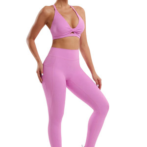 Conjunto Deportivo de Alta Calidad Premium con Logotipo Personalizado, Leggings y Bra Deportivo de Cintura Alta para Yoga, Ropa Deportiva para Mujer, Gimnasio, Yoga 2026 - Product Image 4