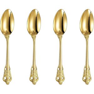 Cuillères à apéritif miniatures en acier inoxydable 18/10, 6,3 pouces, magnifiques petites cuillères à dessert pour remuer et mélanger le sucre, les gâteaux et les desserts - Product Image 1