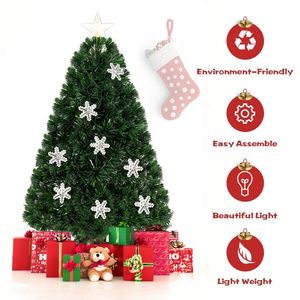 Albero di Natale Artificiale LED con Fiocchi di Neve 3/4/5/6 Piedi Decorazioni Natalizie - Product Image 3