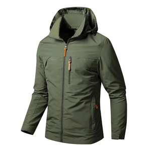 Customized Spring Autumn Casual Men's Coat Hooded Softshell <b>Jacket</b> Contrast Color <b>Zip</b> <b>up</b> Waterproof Men's <b>Jacket</b> - Product Image 1
