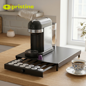 Minimalist Metal Coffee Pod <b>Storage</b> <b>Rack</b> With Sliding Drawer For <b>Kitchen</b> Use Standing Type Single Tier Design - Product Image 3