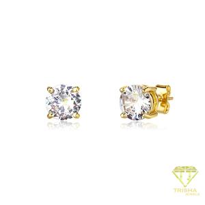 Pendientes de Plata de Ley 925 de Lujo con Diamantes Cultivados en Laboratorio, Diseño Brillante con Piedra Central Grande - Product Image 5