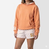 Ensemble 2 pièces pour femmes Alpha Delta Pi, sweat-shirt à capuche et short uni, coton brodé, coupe ample décontractée, respirant, toutes saisons