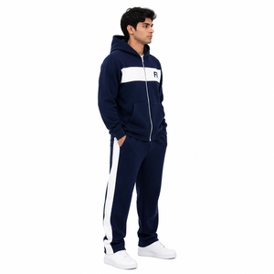 High Quality Blank Color Oversized Men's Zip Hoodies & Flare Sweatshirts & pants set Unisex Plus size tracksuit & Joggers Set - Product Image 2