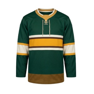 Jersey de Hockey sobre Hielo Personalizado para Hombre, Servicio OEM al por Mayor, Impresión por Transferencia de Calor, Rojo, Manga Larga, Ecológico, 100% Poliéster - Product Image 1