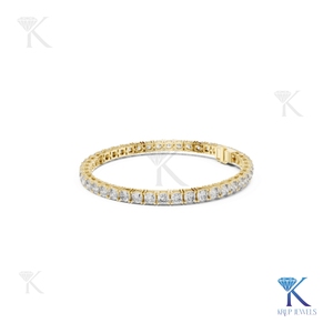 Luxury 3.50 X 3.50 Cushion Cut Lab Diamond Tennis <b>Bracelet</b> 14K 18K <b>Solid</b> Gold Fine Unisex Jewelry Party Gift - Product Image 5