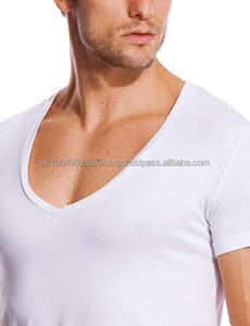 Pima Cotton Good Quality <b>Men</b> <b>V</b> <b>Neck</b> <b>T</b>-<b>shirt</b> Clothing Manufacturer Custom Brand Your Logo Puff Print <b>T</b> <b>Shirt</b> for <b>Men</b> - Product Image 5