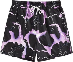 Shorts de Playa para Hombre con Estampado de Camuflaje Rojo y Negro, Cintura Media Elástica, Secado Rápido, Casuales, con Bolsillos - Product Image 4