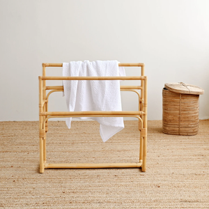 Juego de accesorios de baño de ratán hecho a mano, toallero de baño, organizador de baño de Vietnam - Product Image 4