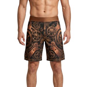Shorts MMA imprimés marbre vert foncé, tissu léger à séchage rapide, shorts de performance pour hommes, vêtements d'entraînement pour la gym - Product Image 5