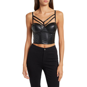 Bustier Corset Sculptant en Cuir PU et Toile Respirant pour Femme, Style Gothique, Bralette Crop Top à Haute Compression, Écologique 2026 - Product Image 2