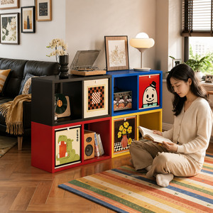Meuble de rangement modulaire en cubes avec étagères ouvertes multi-compartiments, grande capacité, bibliothèque pour salon et chambre - Product Image 4
