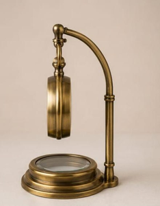 Classic Victorian Brass Pocket Watch <b>Desk</b> <b>Clock</b> | Antique Round Timepiece for Home Office | Retro Decorative Tabletop <b>Clock</b> - Product Image 2