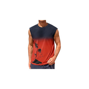 Camisetas sin mangas con estampado gráfico para hombre, camiseta sin mangas con sublimación de palmeras - Product Image 1