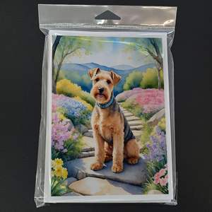 Lakeland Terrier Cartes de vœux fantaisistes Spring Path Lot de 8 cartes de note A7 vierges avec enveloppes Taille 5x7 - Product Image 3