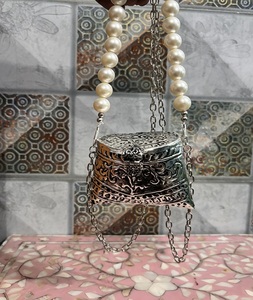 Bolso de mano tipo Potli de latón chapado en oro, con diseño personalizado, pulido tradicional, impresión digital, regalo de boda F S - Product Image 3