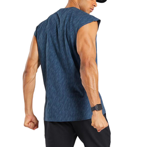 Débardeur de gymnastique sur mesure de haute qualité pour hommes coupe ample sans manches avec débardeurs musculaires Style décontracté Polyester Spandex matériel - Product Image 2