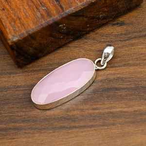 Colgante de Calcedonia Rosa Hecho a Mano en Plata de Ley 925, Hermosa Joyería Espiritual, Regalo para Abuela - Product Image 5