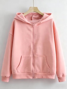 Sweat-shirt à capuche en molleton 100 % coton épais, surdimensionné, de luxe, pour femme, vente en gros personnalisée - Product Image 3