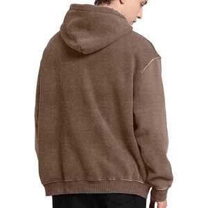 Sweat-shirt à capuche unisexe surdimensionné en coton épais 100 % délavé à l'acide, style vintage, personnalisable avec marque privée, collection Printemps - Product Image 2