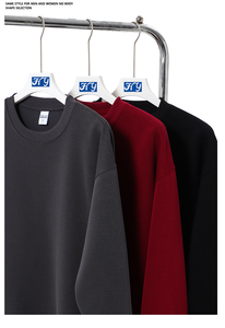 เสื้อสเวตเตอร์คอกลมลำลองแบรนด์อินเทรนด์ผู้หญิงสีทึบผ้าฝ้ายถักเส้นใยไม้ไผ่ระบายอากาศได้ดีสวมใส่ในฤดูใบไม้ร่วง - Product Image 4