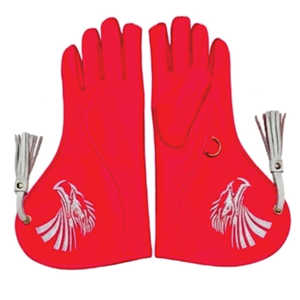 Guante de Cetrería de Cuero con Bordado de Águila, Diseño en Blanco y Negro, Equipo de Caza Duradero, Talla Única, para Todas las Estaciones - Product Image 1