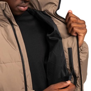 Chaquetas de plumón para hombre, al por mayor, para exteriores, ligeras, cálidas, con logotipo personalizado, de poliéster, negras, con capucha, reversibles, con cremallera, para otoño - Product Image 3