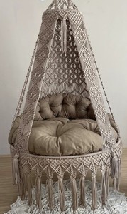 Cotton Macrame <b>swing</b>, Hanging Chair, hängesessel, <b>Swing</b> chair, Rocking Chair, Macrame <b>swing</b> chair, hanging chair indoor, Outdoor - Product Image 3
