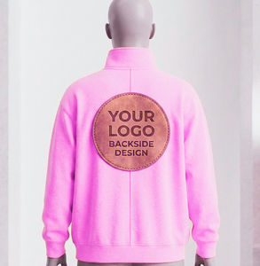 Sweat-shirt à capuche rose 100 % coton 400 g/m² coupe ample avec fermeture éclair 1/4, logo personnalisé, streetwear, pull-over, fabricant OEM, pour hommes - Product Image 6