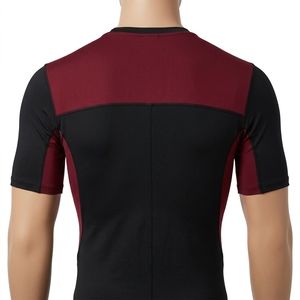 Men Compression <b>Shirt</b> <b>Long</b> <b>Sleeve</b> for <b>T</b> <b>Shirt</b> Apparel <b>Black</b> Burgundy Workout Fitness Sportswear Athletic Top Spandex/Polyester - Product Image 2