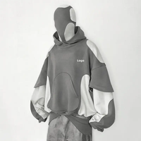 Fabricant sur mesure – Nouvelle collection streetwear hiver – Sweat à capuche zippé 100 % coton, coupe oversize, écologique, respirant, avec lettres appliquées, couleur unie
