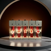 Lanterne LED portable sculpturale rechargeable haut de gamme, écologique, en résine peinte à la main, logo personnalisable pour cadeaux d'entreprise