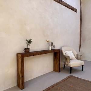 Mesa Consola Rústica de Roble, Madera Sólida, para Pasillo o Entrada, Mueble de Estilo Rústico, Decoración para el Hogar en Madera Natural Vintage - Product Image 4