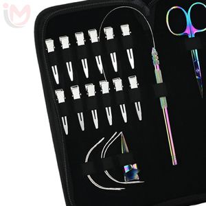 Kit de Herramientas para Extensiones de Cabello, Alicates de Acero Inoxidable, Tijeras, Juego de Pinzas para Instalación y Remoción de Extensiones de Cabello de Queratina, Arcoíris - Product Image 2