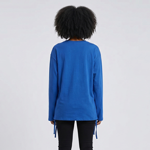 T-shirts à manches longues pour femmes, style déchiré, surdimensionnés, 100% coton, avec trous, style streetwear d'été, t-shirt déchiré pour femmes - Product Image 2