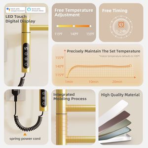 SIOYIE Scaldasalviette Elettrico Intelligente da Parete, Rotante e Riscaldato, con Timer Smart e Funzionalità a Basso Consumo Energetico per Bagno - Product Image 3